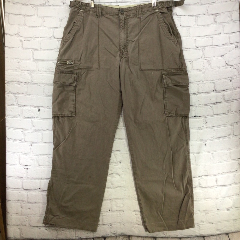 Eddie Bauer Cargo Pants Mens Sz 40 Brown Organic Cotton Flaw Spot